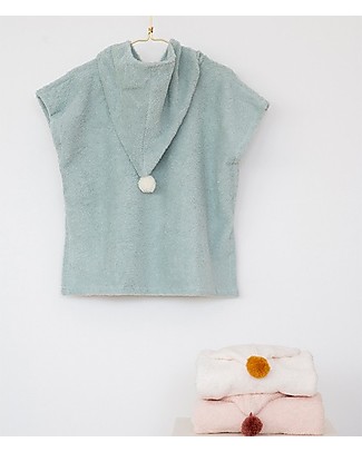Nobodinoz So Cute Bath Poncho, Green - Organic cotton Towels And Flannels