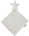 Nobodinoz Star Doudou, Gold Stella/White - 30x30 cm - Organic cotton Doudou & Comforters