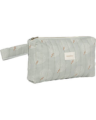 Nobodinoz Stories Toiletry Case - White Gatsby/Antique Green Makeup Bags and Pouches