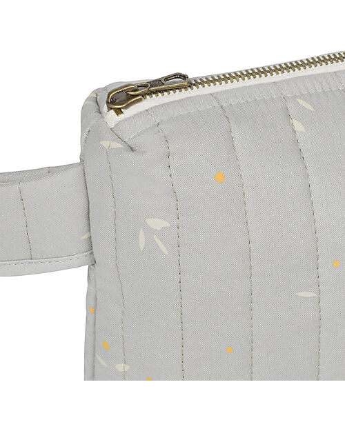 Nobodinoz Stories Toiletry Case - Willow Soft Blue - 100% Organic Cotton Makeup Bags and Pouches