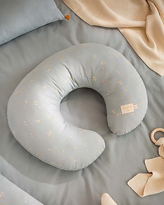 Nobodinoz Sunrise Breastfeeding Pillow - Willow Soft Blue - 50x60 cm - Organic Cotton Organic Cotton
