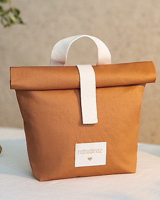 Nobodinoz Sunshine Eco Lunch Bag - Cinnamon - Organic cotton Reusable Pouch