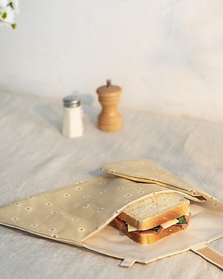 Nobodinoz Sunshine Eco Sandwich Wrap - Daisies - Organic cotton Food Containers