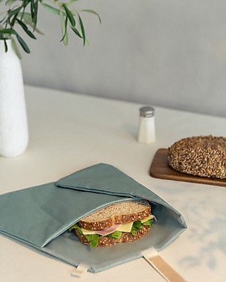 Nobodinoz Sunshine Eco Sandwich Wrap - Eden Green - Organic cotton Reusable Pouch