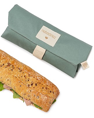 Nobodinoz Sunshine Eco Sandwich Wrap - Eden Green - Organic cotton Reusable Pouch