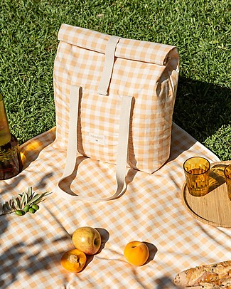 Nobodinoz Sunshine Family Cooler Bag - Vichy Melon - Organic Cotton Lunch Boxes