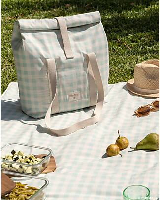 Nobodinoz Sunshine Family Cooler Bag - Vichy Opaline - Organic Cotton Organize and Bags