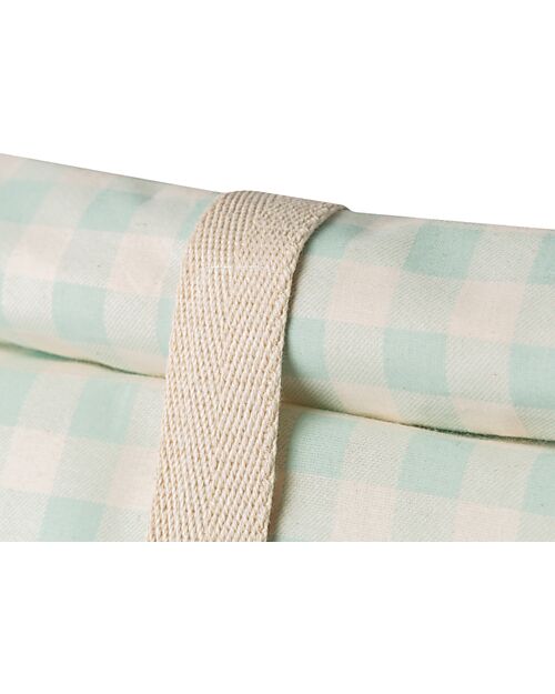 Nobodinoz Sunshine Family Cooler Bag - Vichy Opaline - Organic Cotton Thermal Containers