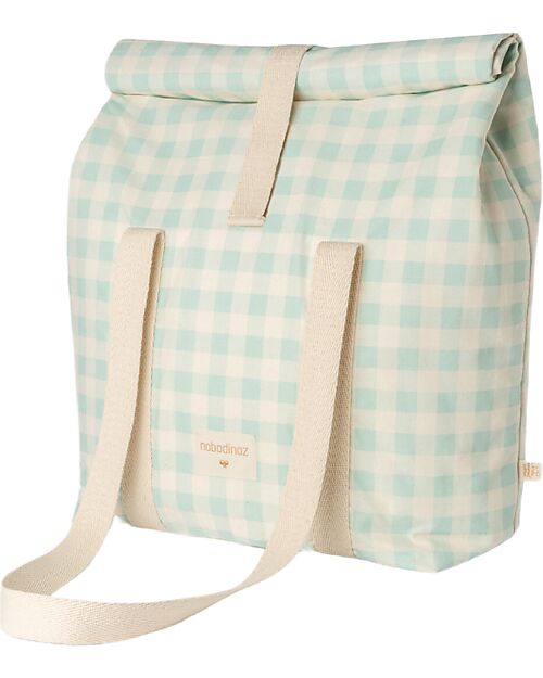Nobodinoz Sunshine Family Cooler Bag - Vichy Opaline - Organic Cotton Thermal Containers