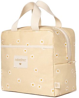 Nobodinoz Sunshine Insulated Lunch bag - Daisies - Organic cotton Lunch Boxes
