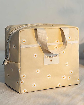 Nobodinoz Sunshine Insulated Lunch bag - Daisies - Organic cotton Lunch Boxes