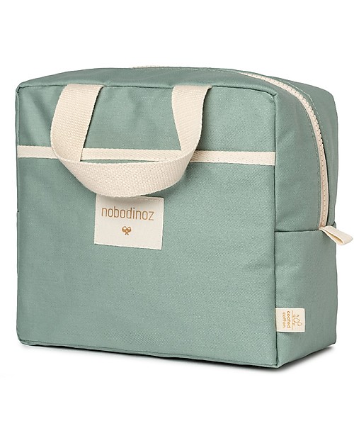 Nobodinoz Sunshine Insulated Lunch bag - Eden Green - Organic cotton Thermal Containers