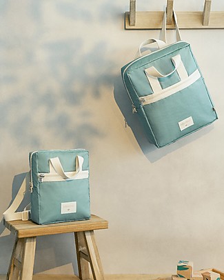 Nobodinoz Sunshine Mini Backpack 20x24x8 cm - Eden Green - Organic cotton Kindergarten Backpacks