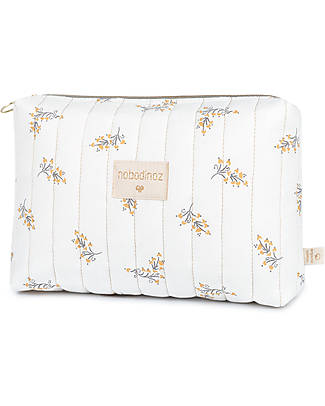 Nobodinoz Travel Vanity Case - Flore - 18x25x7 cm - Organic Cotton Makeup Bags and Pouches