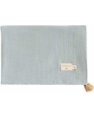 Nobodinoz Treasure Summer Blanket 70x100 cm - Riviera Blue - Organic cotton Muslin Swaddle