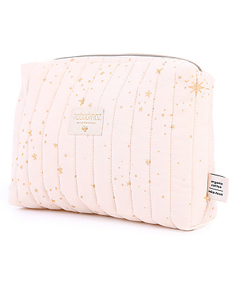Nobodinoz Vanity Case, Gold Stella/Dream Pink - 18x25x7 cm - Organic Cotton Makeup Bags & Pouches