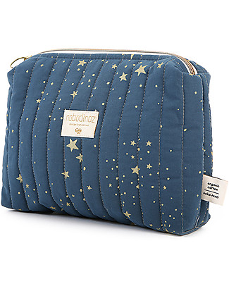Nobodinoz Vanity Case, Gold Stella/Night Blue - 18x25x7 cm - Organic Cotton Makeup Bags & Pouches