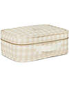 Nobodinoz Victoria Baby Suitcase 36x26x11 - Ivory Checks - Organic Cotton Travel Bags