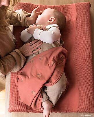 Nobodinoz Wabi Sabi Changing Mat & Cover - Rosewood - 70x50x10 cm - Organic cotton Changing Tables
