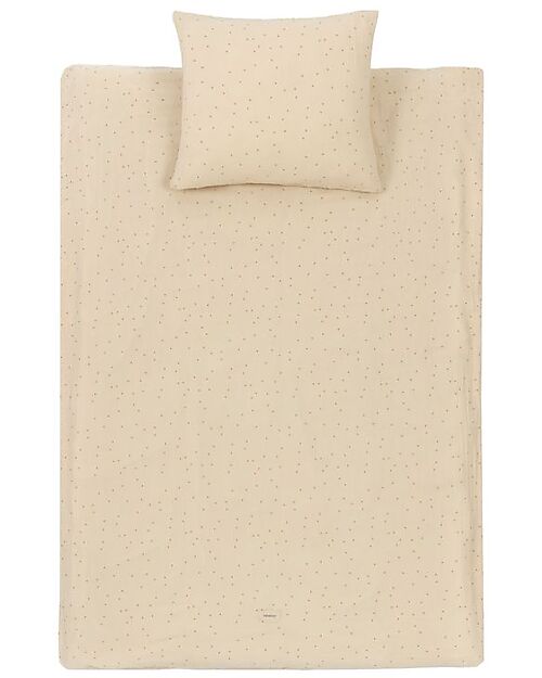 Nobodinoz Wabi-Sabi Duvet Cover Set - Dots ginger - 100% Bio Cotton - 100 x 140 cm Duvet Sets