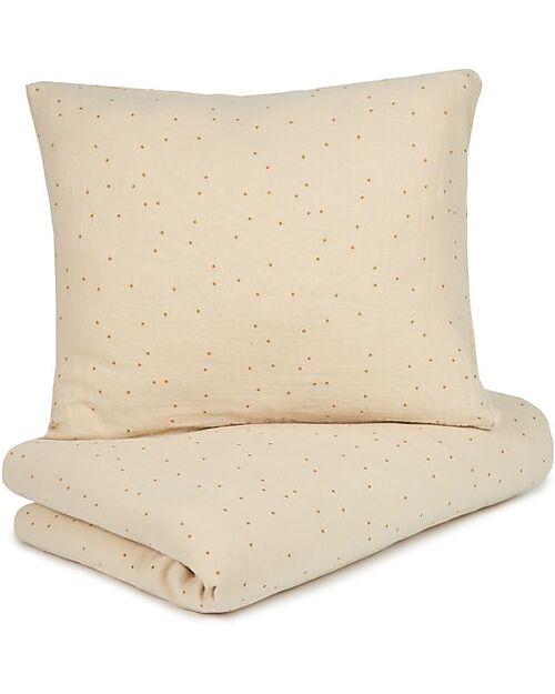 Nobodinoz Wabi-Sabi Duvet Cover Set - Dots ginger - 100% Bio Cotton - 100 x 140 cm Duvet Sets