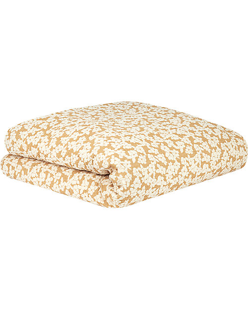 Nobodinoz Wabi-Sabi Washed Single Duvet Cover - Golden Brown Sakura - 150x200 cm - 100% Organic Cotton Duvet Sets