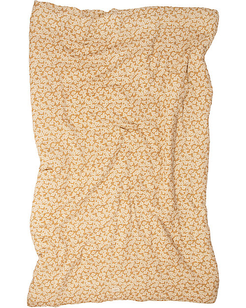 Nobodinoz Wabi-Sabi Washed Single Duvet Cover - Golden Brown Sakura - 150x200 cm - 100% Organic Cotton Duvet Sets