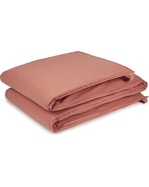 Nobodinoz Wabi Sabi Zipped Cot Bumper - Rosewood - Organic Cotton - 210x38 cm Bumpers