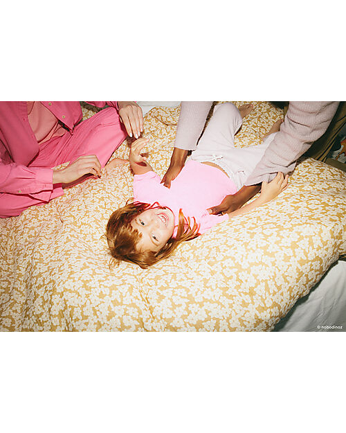 Nobodinoz Washed Muslin Baby Duvet Cover Set Wabi-Sabi - Golden Brown Sakura - 100x140 cm - Organic Cotton Duvet Sets