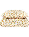 Nobodinoz Washed Muslin Baby Duvet Cover Set Wabi-Sabi - Golden Brown Sakura - 100x140 cm - Organic Cotton Duvet Sets