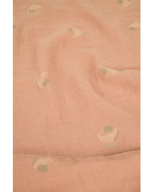 Nobodinoz Washed Muslin Baby Duvet Cover Set Wabi-Sabi - Powder Pink Blossom - 100x140 cm - Organic Cotton Duvet Sets