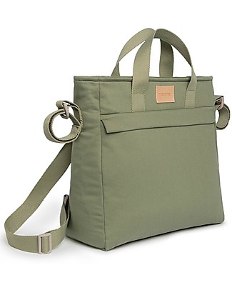 Nobodinoz Waterproof Changing Backpack Baby on the Go - Olive Green - Organic Cotton Diaper Changing Bags
