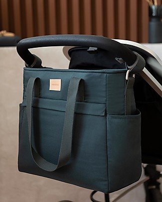 Nobodinoz Waterproof Changing Bag Baby on the Go - Blue - Organic Cotton Diaper Changing Bags