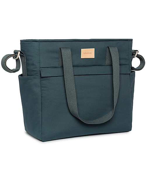 Nobodinoz Waterproof Changing Bag Baby on the Go - Blue - Organic Cotton Diaper Changing Bags