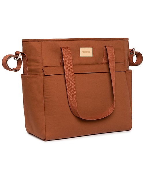 Nobodinoz Waterproof Changing Bag Baby on the Go - Clay Brown - Organic Cotton Diaper Changing Bags