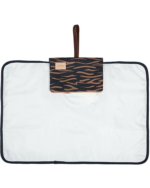 Nobodinoz Waterproof Changing Pad Hyde Park - Blue Waves - 50x70 cm - Organic cotton Travel Changing Mats