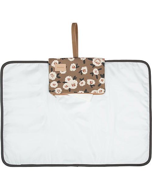 Nobodinoz Waterproof Changing Pad Hyde Park - Camellia - 50x70 cm - Organic cotton Travel Changing Mats
