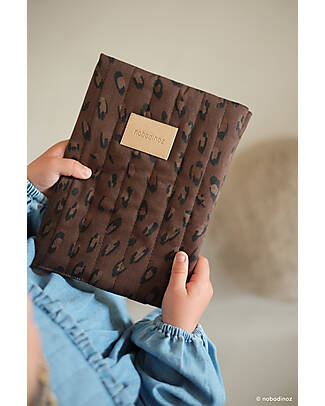 Nobodinoz Waterproof Changing Pad Hyde Park - Leonie Brown - 50x70 cm - Organic cotton Travel Changing Mats