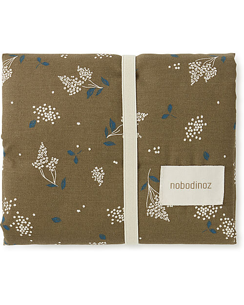 Nobodinoz Waterproof Changing Pad Stories - Brown Lilac - 45x65 cm - Organic cotton Travel Changing Mats