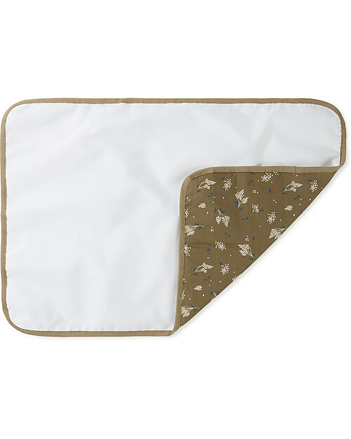 Nobodinoz Waterproof Changing Pad Stories - Brown Lilac - 45x65 cm - Organic cotton Travel Changing Mats