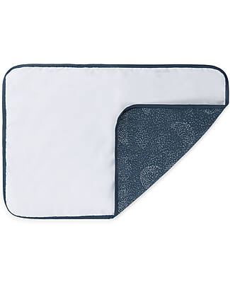 Nobodinoz Waterproof Changing Pad Stories - Gold Bubble/Night Blue - 45x65 cm - Organic cotton Travel Changing Mats