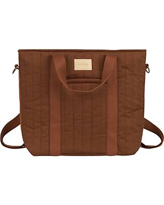 Nobodinoz Waterproof Stroller Backpack Hyde Park - Brick Brown - Organic Cotton Organize and Bags