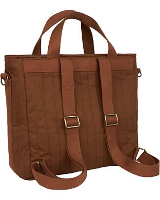 Nobodinoz Waterproof Stroller Backpack Hyde Park - Brick Brown - Organic Cotton Organize and Bags
