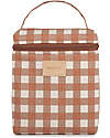 Nobodinoz Waterproof Thermal Bag for Snacks and Baby Bottles Baby on the Go - Terracotta Checks - Organic Cotton Thermal Containers