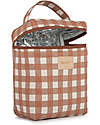 Nobodinoz Waterproof Thermal Bag for Snacks and Baby Bottles Baby on the Go - Terracotta Checks - Organic Cotton Thermal Containers