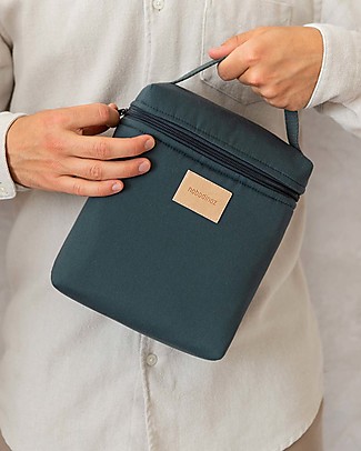 Nobodinoz Waterproof Thermal Bag for Snacks and Baby Bottles - Blue - Organic Cotton Diaper Changing Bags & Accessories