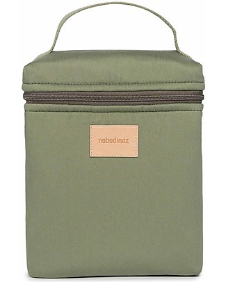 Nobodinoz Waterproof Thermal Bag for Snacks and Baby Bottles - Olive Green - Organic Cotton Diaper Changing Bags & Accessories