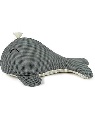Nobodinoz Whale Wabi-Sabi Cushion - 42x20x15 cm - 100% Organic Cotton Cushions