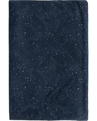 Nobodinoz Winter Blanket - Midnight Blue and Silver - 100x140x2 cm - Eco-Velvet Muslin Swaddle
