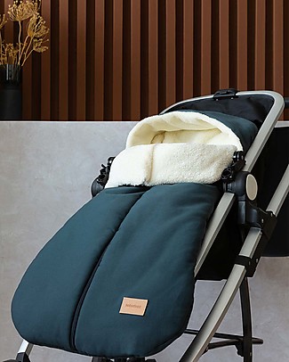 Nobodinoz Winter Sleeping Bag for Universal Baby on the Go Stroller - OekoTex extra soft eco-fur - Blue Footmuffs